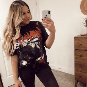 Top shop Over size distressed graphic tee